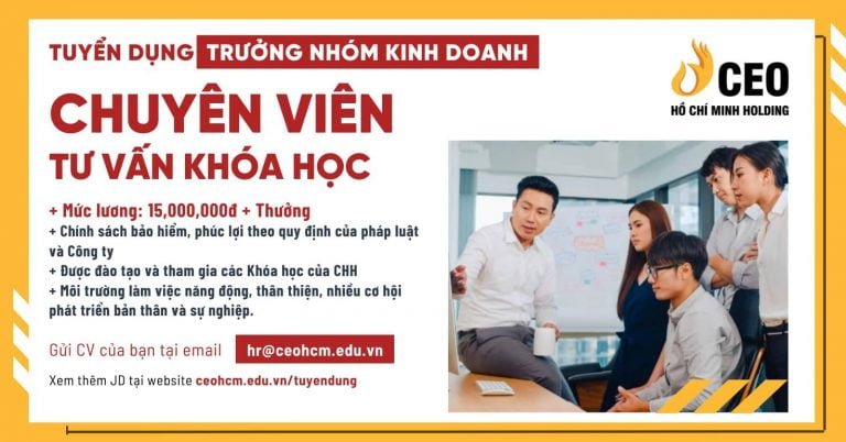 Tuyen Dung Truong Nhom Kinh Doanh Chuyen Vien Tu Van Khoa Hoc Ceo Ho Chi Minh Holding