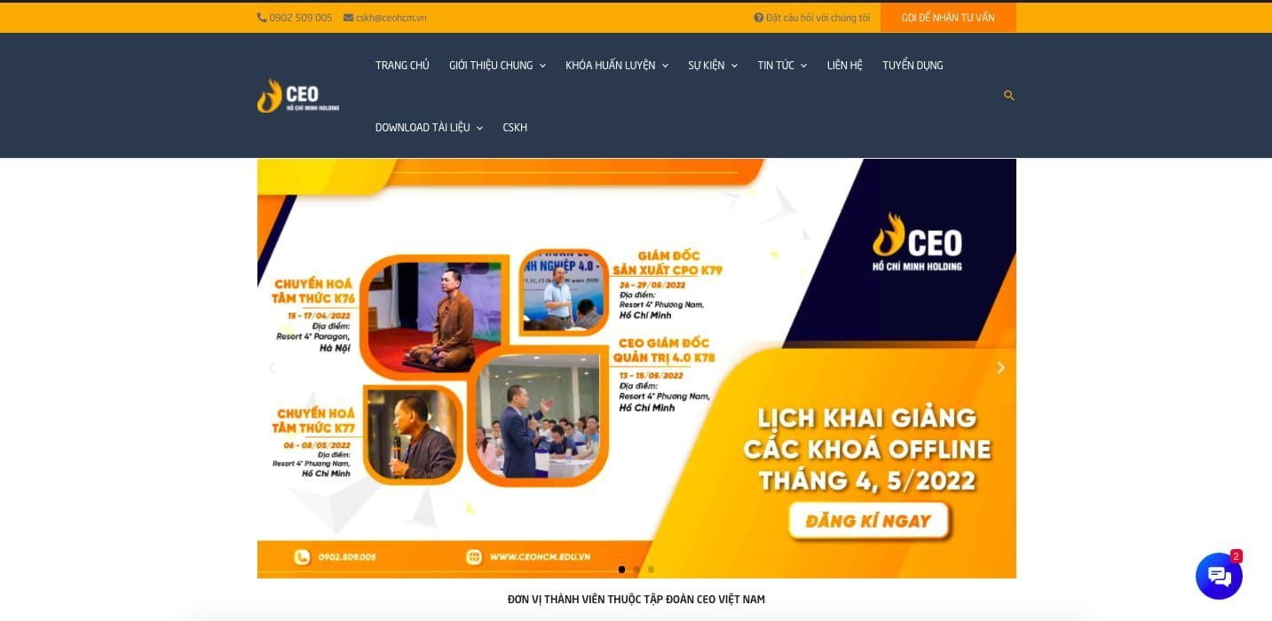 Website Học viện CEO Miền Nam