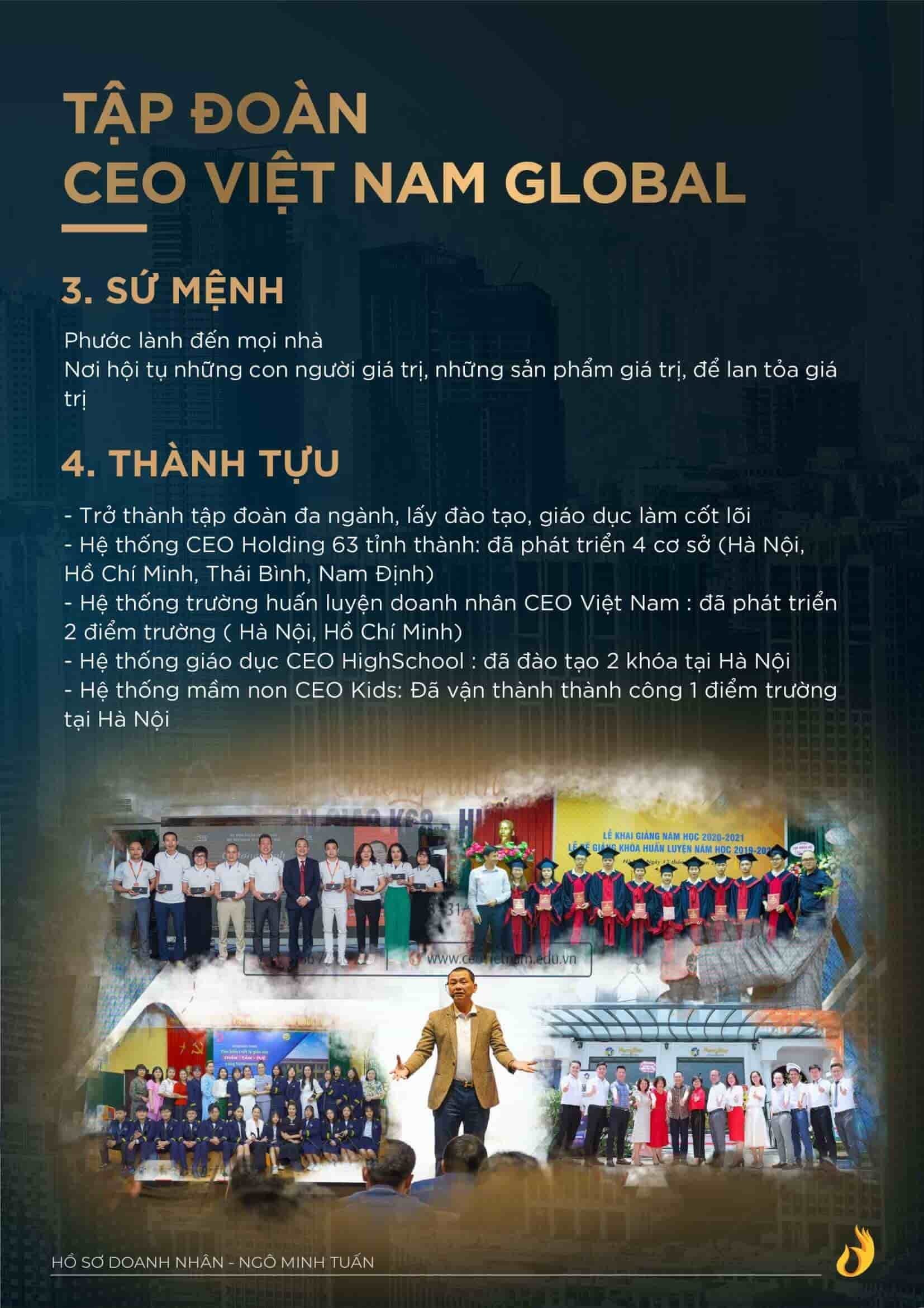 Hồ sơ doanh nhân Ngô Minh Tuấn Profile Học viện CEO Miền Nam Phần 9