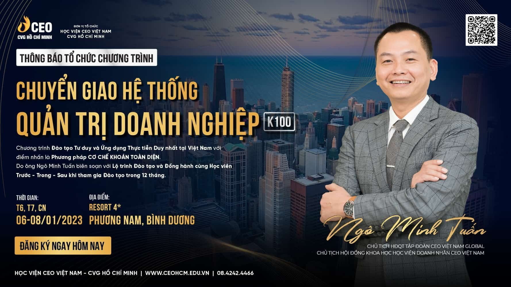 Chiến lược nào cho doanh nhân để vượt qua suy thoái kinh tế 2023? 1 Lịch tổ chức Chương trình Chuyển giao Hệ thống Quản trị Doanh nghiệp - Khóa K100